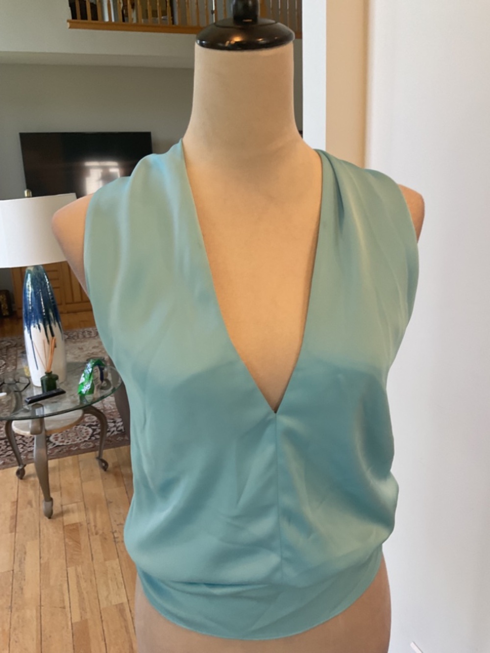 Ramy Brook Aqua Halter Blouse